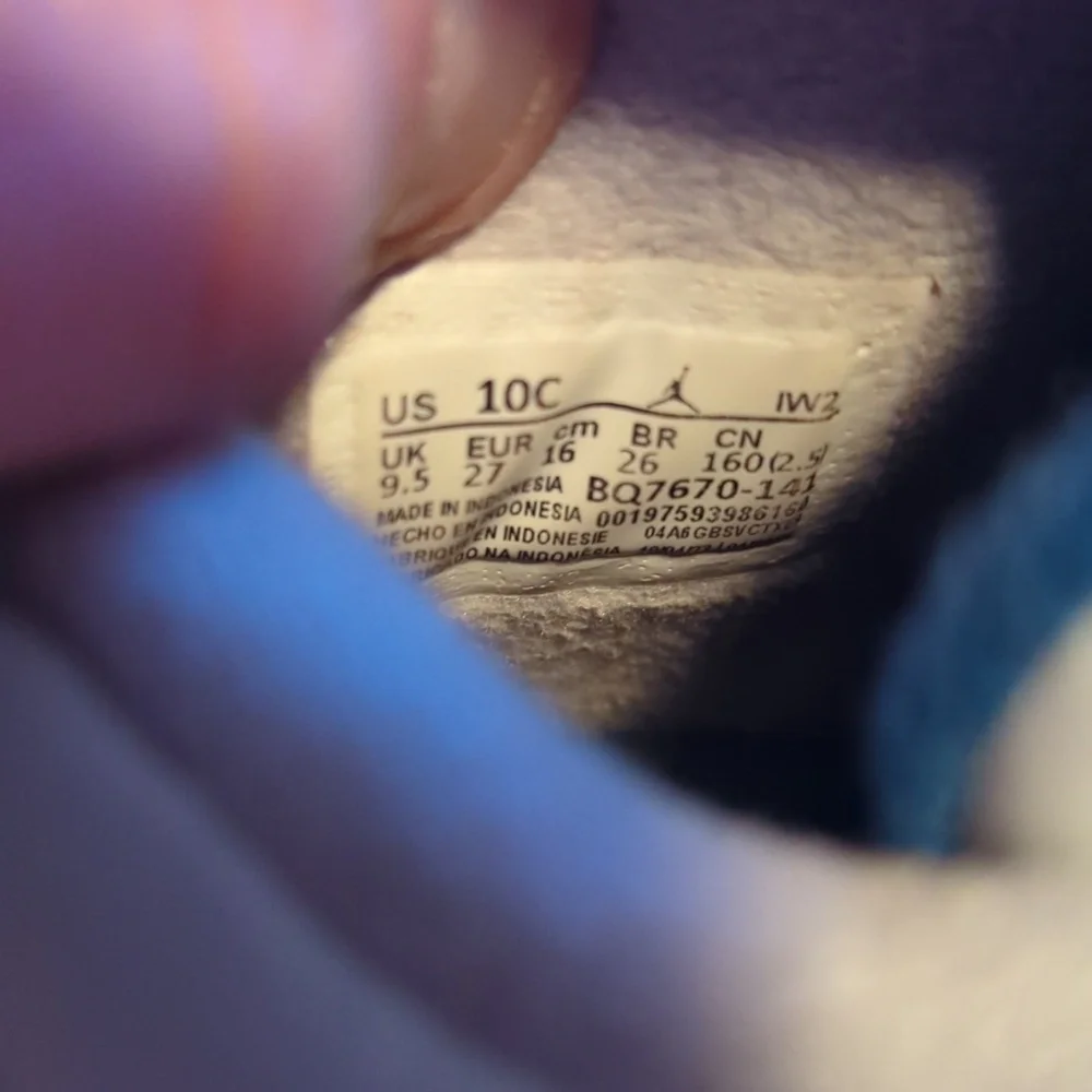 Air Jordan 4 Retro OG TD Sneakers in Off White/Military Blue/Neutral Grey 10C - Picture 7 of 8